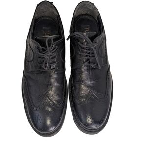 Tuscan Black Leather Men's Wingtip Oxfords Business Formal Career Size 9